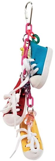 AE Cage Company Happy Beaks Sneakers on a Line Bird Toy image 0