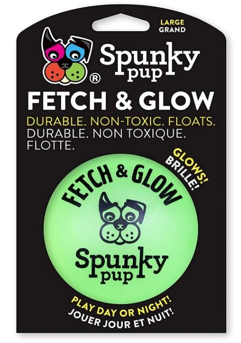Spunky Pup Fetch and Glow Ball Dog Toy Assorted Colors image 0