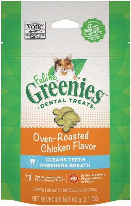 Greenies Feline Natural Dental Treats Oven Roasted Chicken Flavor image 0