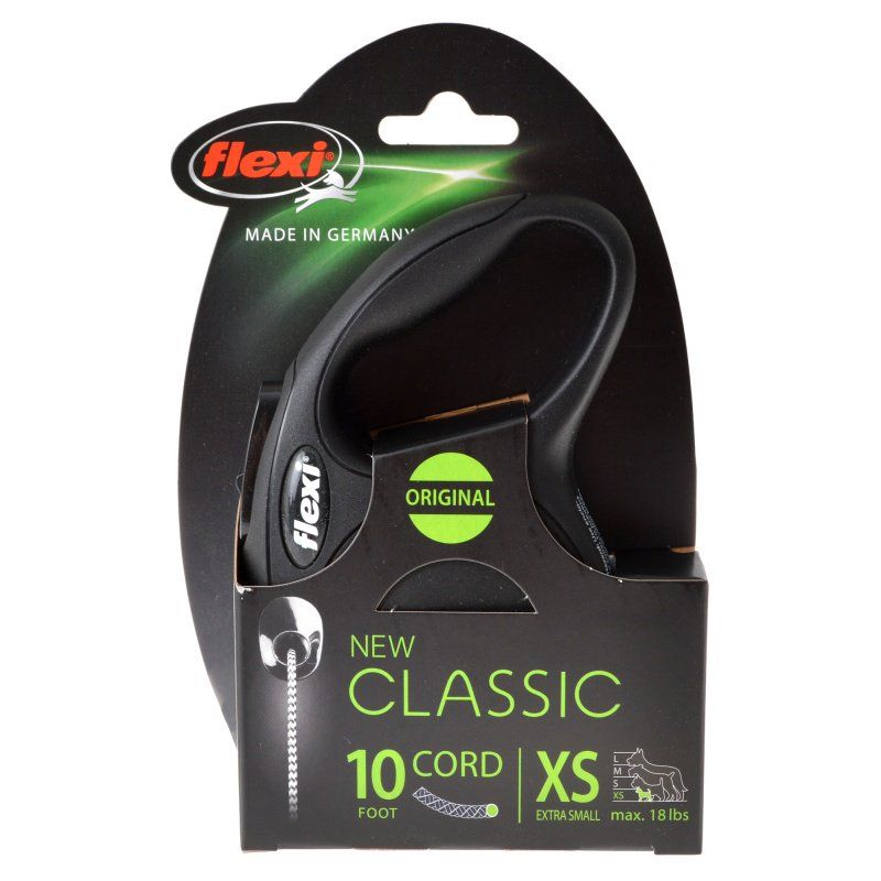 Flexi New Classic Retractable Cord Leash - Black image 0