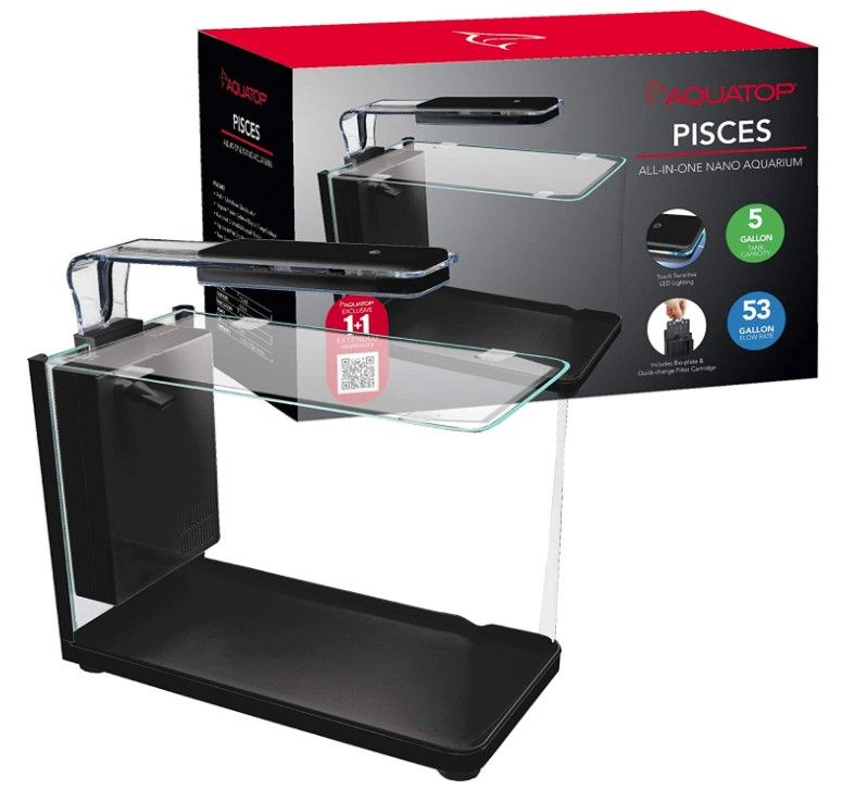 Aquatop Pisces Modern Bullet Shapped Glass Aquarium image 0