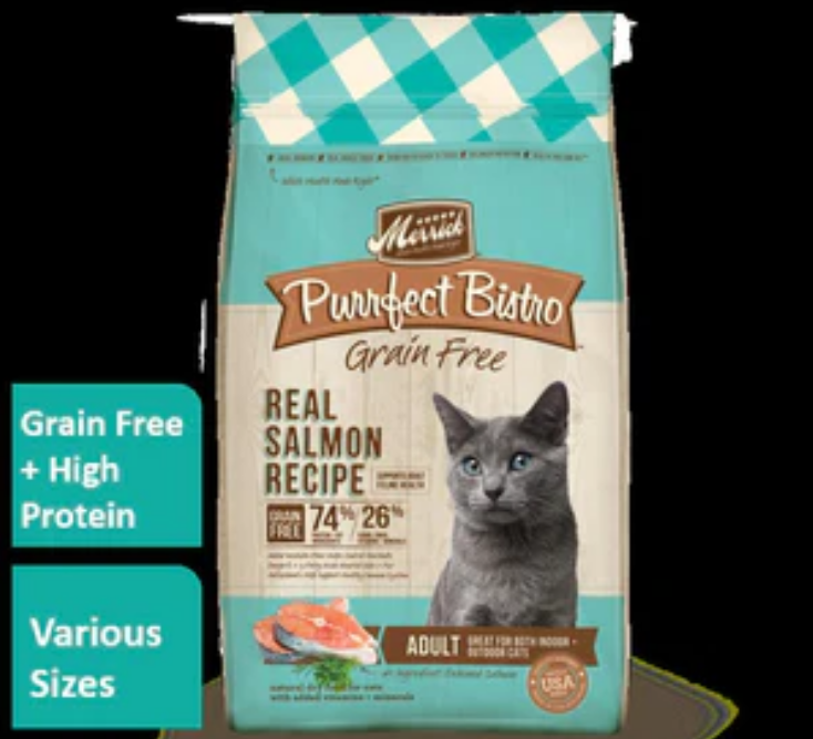 Merrick Purrfect Bistro Grain-Free Healthy Adult Salmon Recipe Dry Cat Food image 0