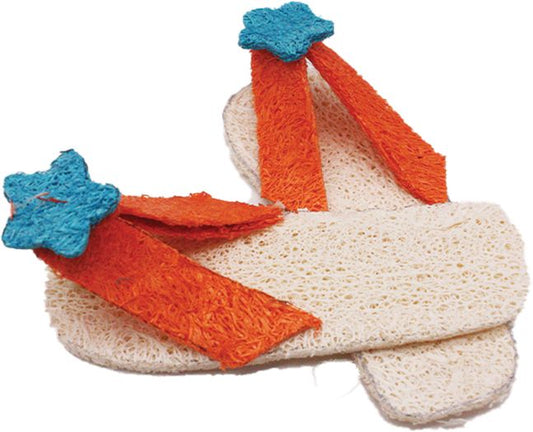 AE Cage Company Nibbles Flip Flops Loofah Chew Toy image 0