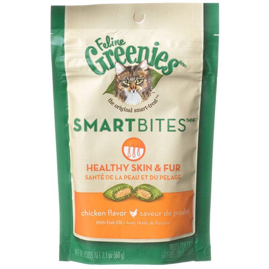 Greenies SmartBites Healthy Skin & Fur Chicken Flavor Cat Treats image 0