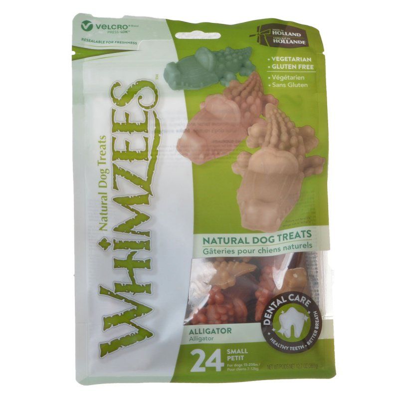 Whimzees Natural Dental Care Alligator Dog Treats image 0