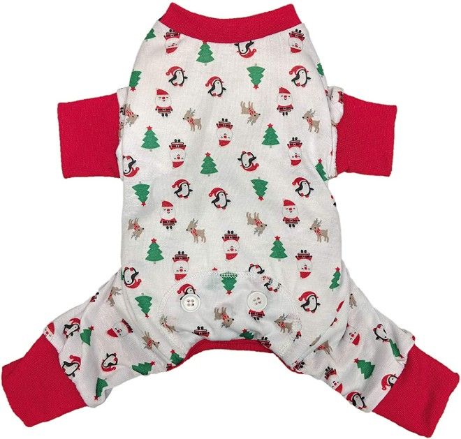Fashion Pet White Jingle Jam Dog Pajamas image 0