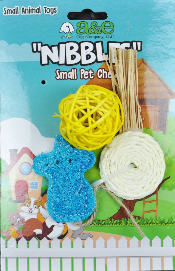 AE Cage Company Nibbles Lollipop and Assorted Loofah Chew Toys image 0