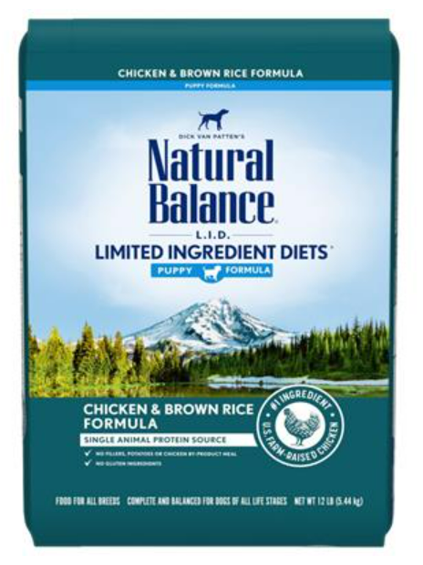 Natural Balance LID Chicken and Brown Rice Puppy Dry Dog Food 12lb Bag image 0