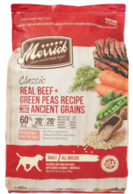 Merrick Classic Canine Beef + Brown Rice with Healthy Ancient Grains - 25lb Bag image 0