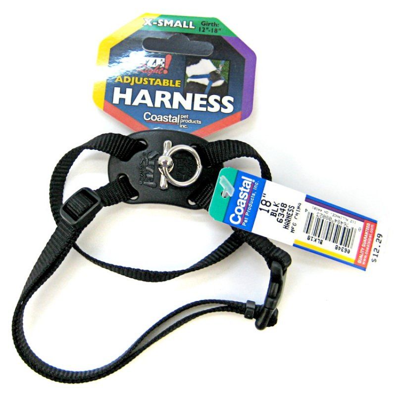 Coastal Pet Size Right Adjustable Nylon Harness Black image 0