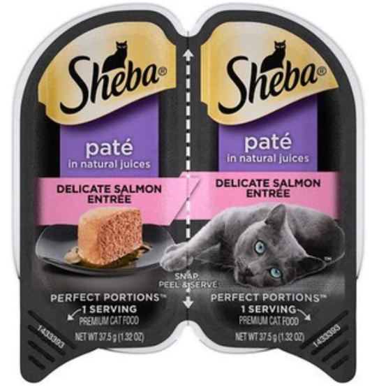Sheba Premium Pate Twin Pack Salmon Entrée Wet Cat Food - 2.65 oz - Case of 24 image 0