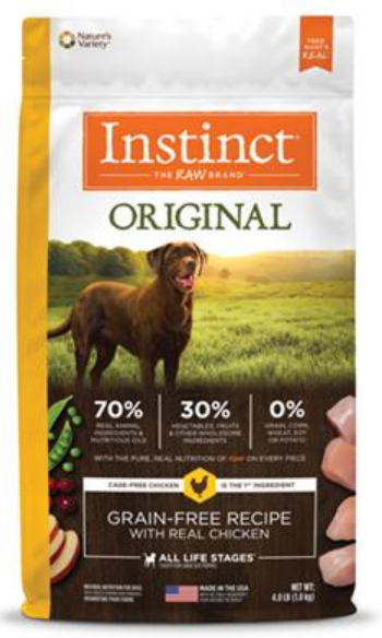 Natures Variety Instinct Original Chicken Grain-Free Recipe Dog Food 4lb Bag image 0