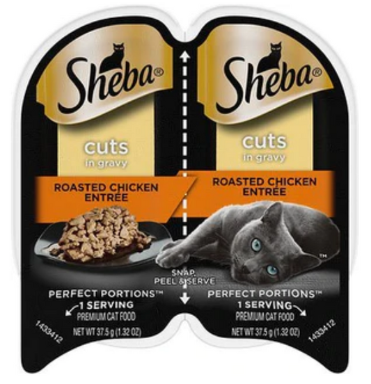 Sheba Perfect Portions Cuts Poultry Twin Multi-Pack Wet Cat Food-2.65oz-24 Pack image 0