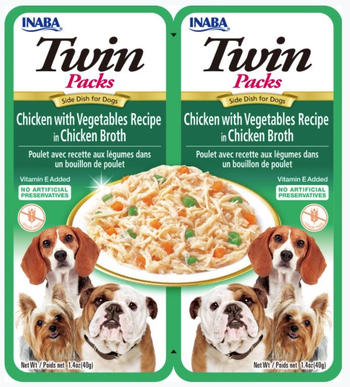Inaba Twin Packs Tuna & Chicken w/Vegetables Recipe in Chicken Broth for Dogs image 0