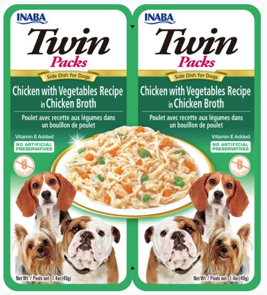 Inaba Twin Packs Tuna & Chicken w/Vegetables Recipe in Chicken Broth for Dogs image 0