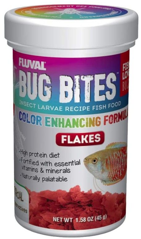 Fluval Bug Bites Insect Larvae Color Enhancing Fish Flake image 0