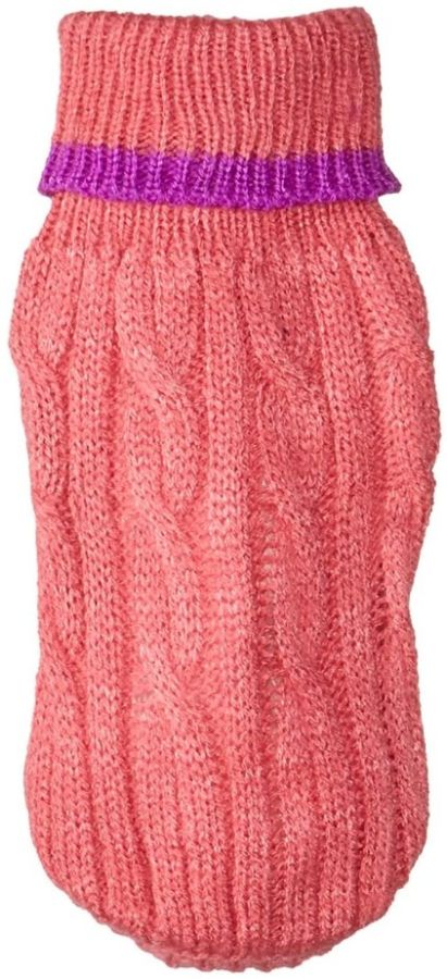 Fashion Pet Cable Knit Dog Sweater - Pink image 0