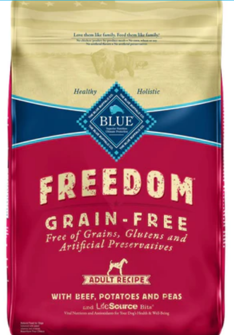 Blue Buffalo Freedom Grain-Free Adult Beef Recipe Dry Dog Food 24lb Bag image 0
