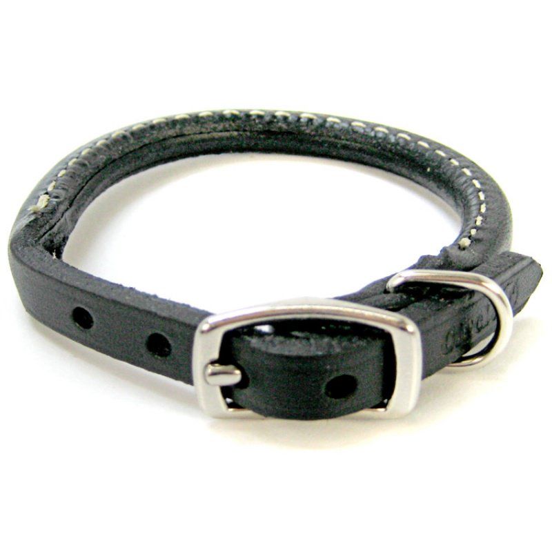 Circle T Pet Leather Round Collar Black image 0