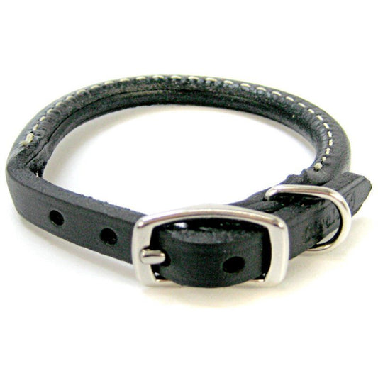 Circle T Pet Leather Round Collar Black image 0