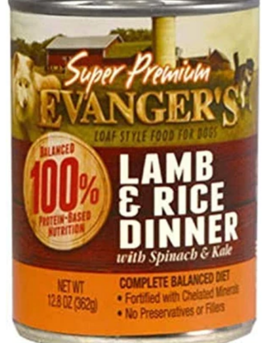 Evanger's Super Premium Lamb & Rice Dinner Canned Dog Food - 12.8 Oz -Case of 12 image 0