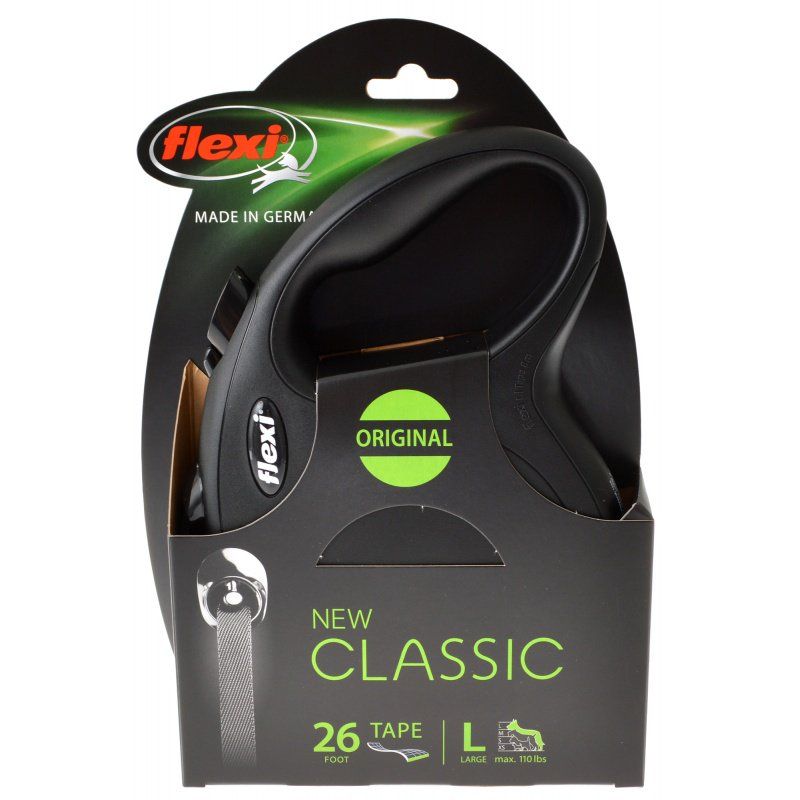 Flexi New Classic Retractable Tape Leash - Black image 0