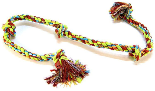Flossy Chews Colored 5 Knot Tug Rope image 0