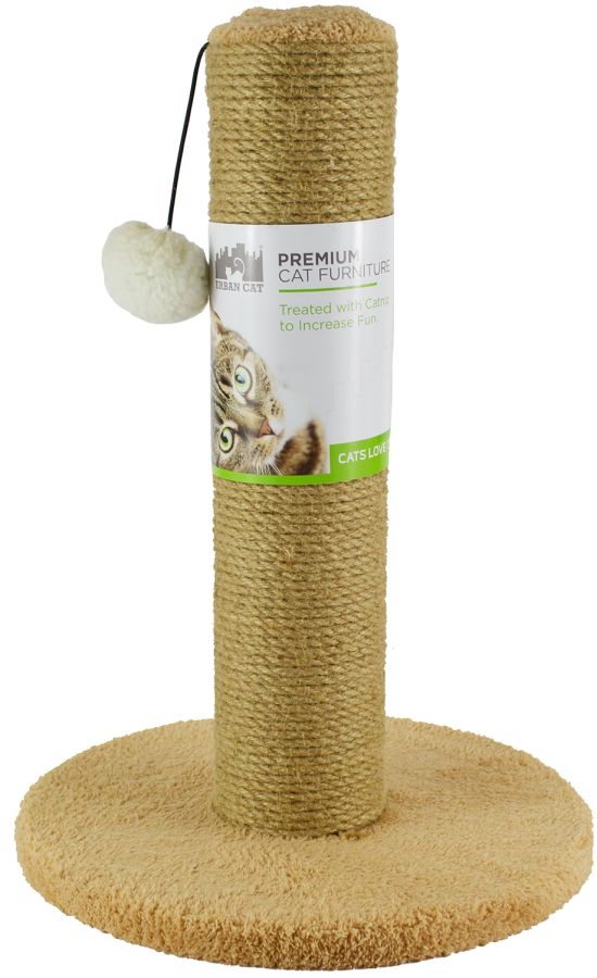 North American Plush Cat Post with Jute Wheat image 0