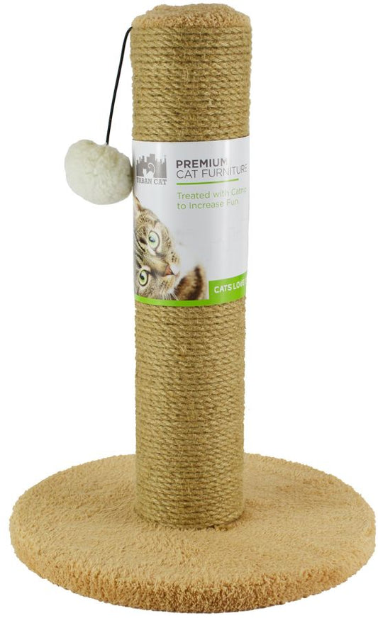 North American Plush Cat Post with Jute Wheat image 0