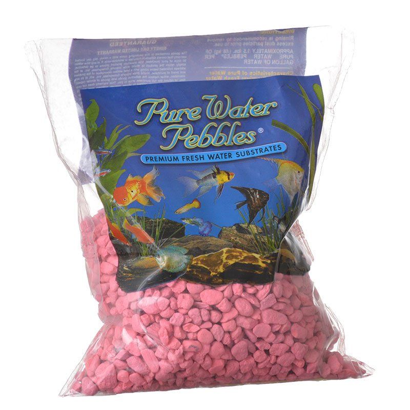 Pure Water Pebbles Aquarium Gravel - Neon Pink image 0