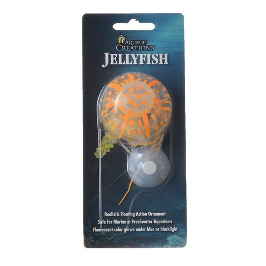 Aquatic Creations Glowing Jellyfish Aquarium Ornament - Orange image 0