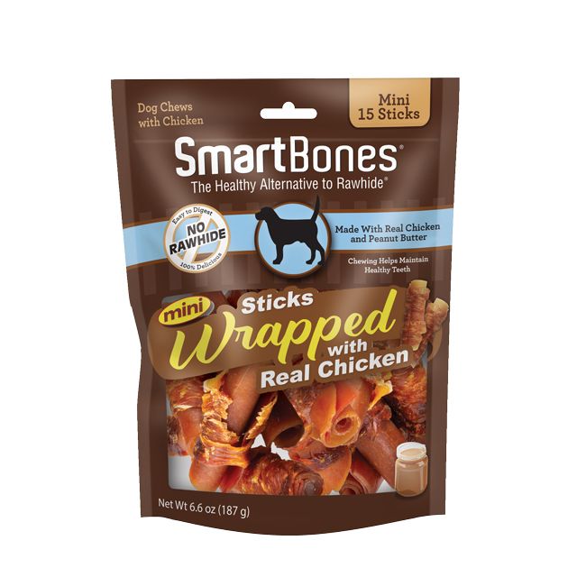 SmartBones Mini Chicken Wrapped Peanut Butter Sicks Rawhide Free Dog Chew image 0