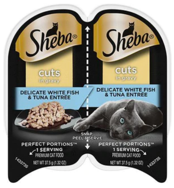 Sheba Premium Pate Twin Pack Whitefish & Tuna Entrée Wet Cat Food-2.65oz-24 Pack image 0