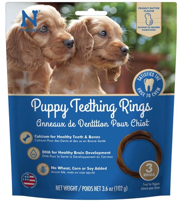 N-Bone Puppy Teething Rings Peanut Butter Flavor image 0