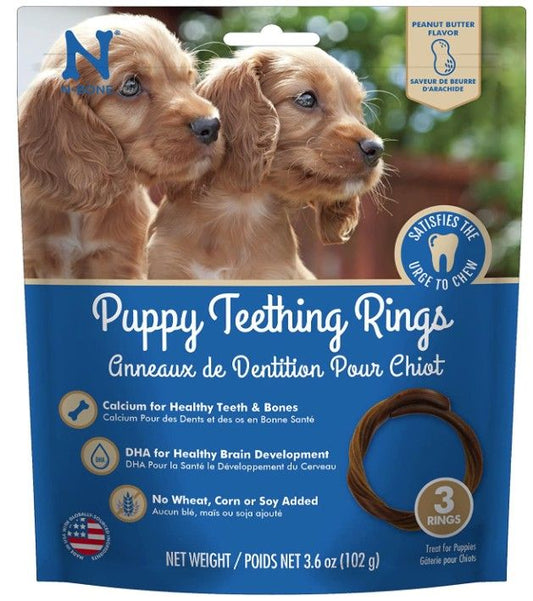 N-Bone Puppy Teething Rings Peanut Butter Flavor image 0
