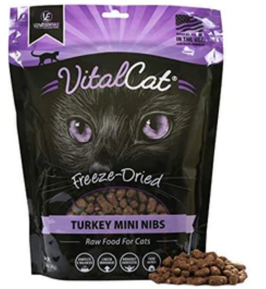 Vital Essentials Turkey Mini Nibs Freeze-Dried Cat Food - 12 Oz image 0
