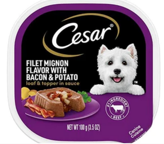 Cesar Canine Cuisine Filet Mignon Flavor in Sauce Wet Dog Food - 3.5 oz -12 Pack image 0