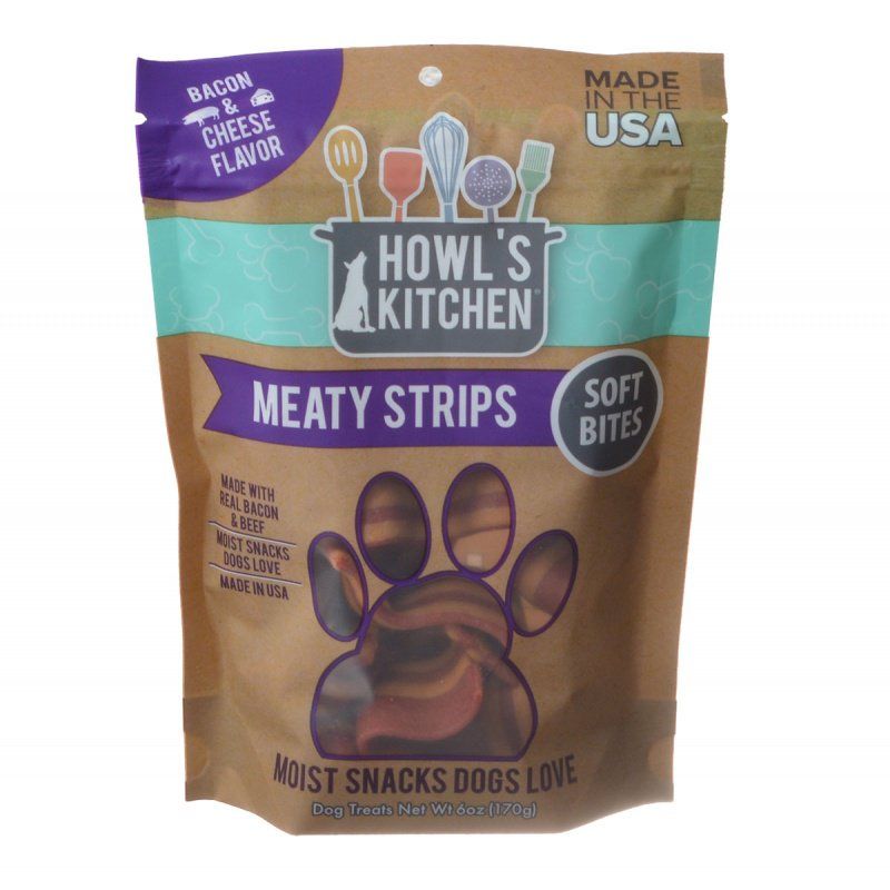 Howl's Kitchen Meaty Strips Soft Bites - Bacon & Cheese Flavor image 0