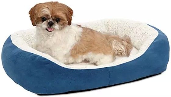 MidWest Quiet Time Boutique Cuddle Bed for Dogs Blue image 0