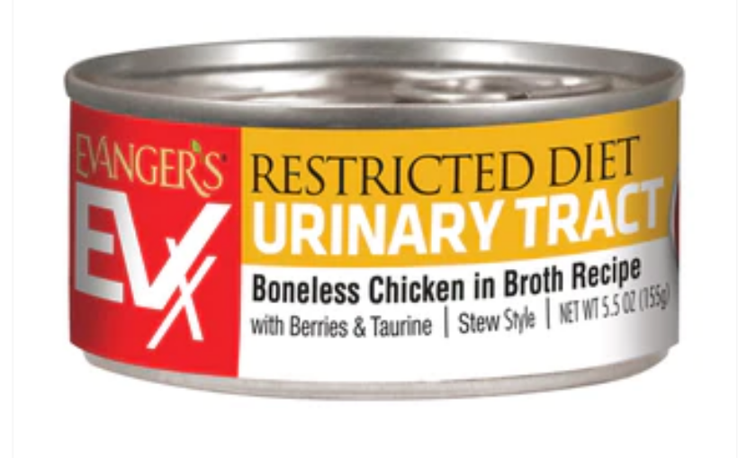 Evanger's Restricted Diet Urinary Tract Boneless Chicken Wet Cat Food-5.5oz-24Pc image 0