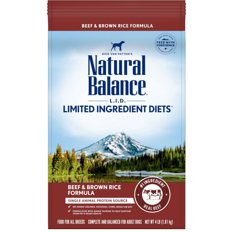 Natural Balance Pet Foods L.I.D. Beef and Brown Rice Adult Dry Dog Food 4 lb image 0