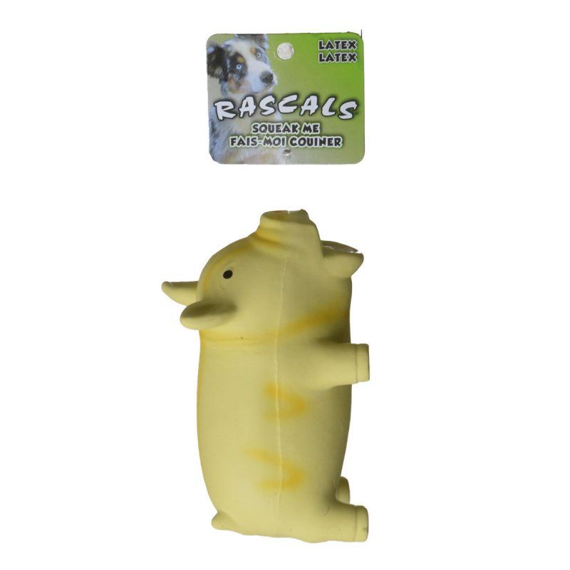Rascals Latex Grunting Pig Dog Toy - Yellow image 0