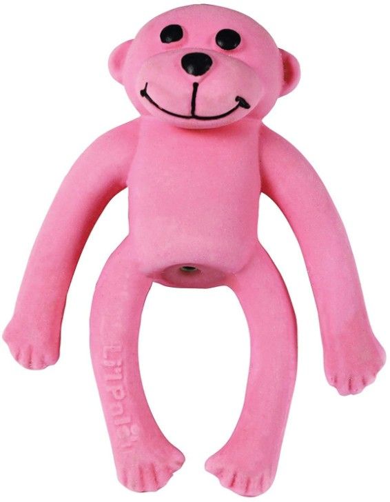 Lil Pals Latex Monkey Dog Toy Pink image 0