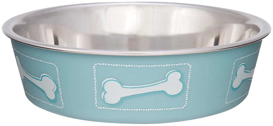 Loving Pets Stainless Steel & Coastal Blue Bella Bowl with Rubber Base image 0