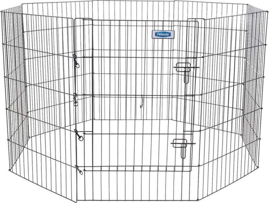 Petmate Exercise Pen Single Door and Ground Stakes for Dogs Black image 0