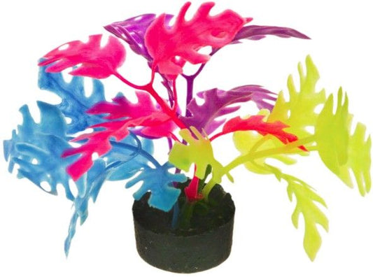 Blue Ribbon Colorburst Florals Multi-colored Philo Leaf Aquarium Decor image 0