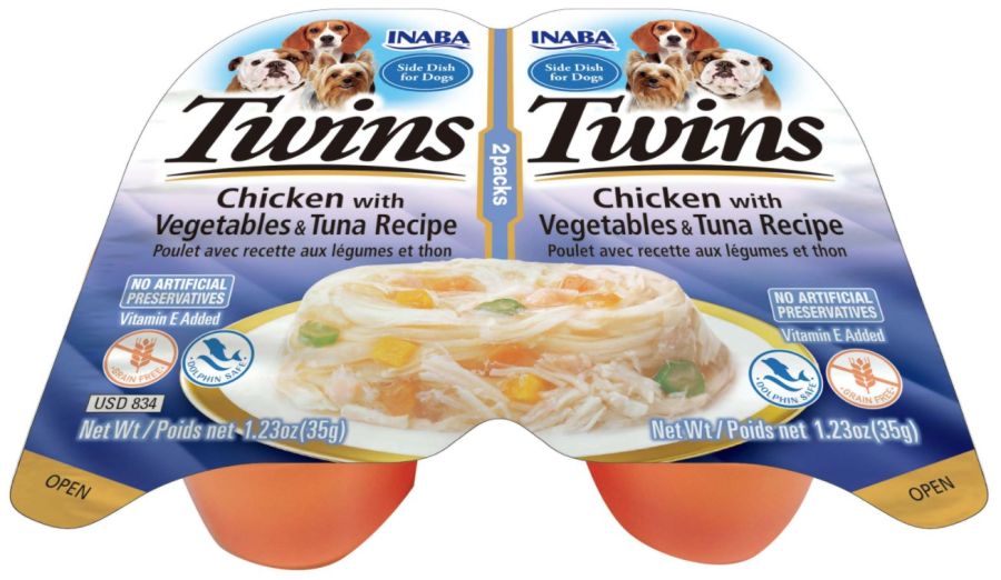 Inaba Twins Chicken with Vegetables and Tuna Recipe Side Dish for Dogs image 0