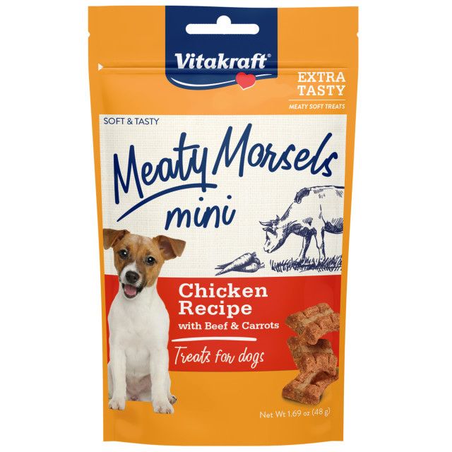 Vitakraft Meaty Morsels Mini Chicken Recipe with Beef and Carrots Dog Treat image 0