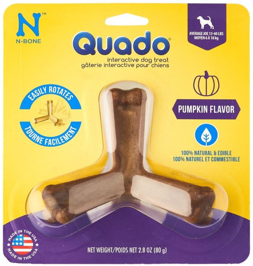 N-Bone Quado Interactive Dog Treat - Pumpkin Flavor image 0