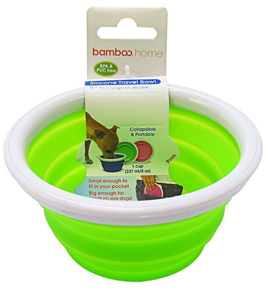 Bamboo Silicone Travel Bowl - Assorted image 0